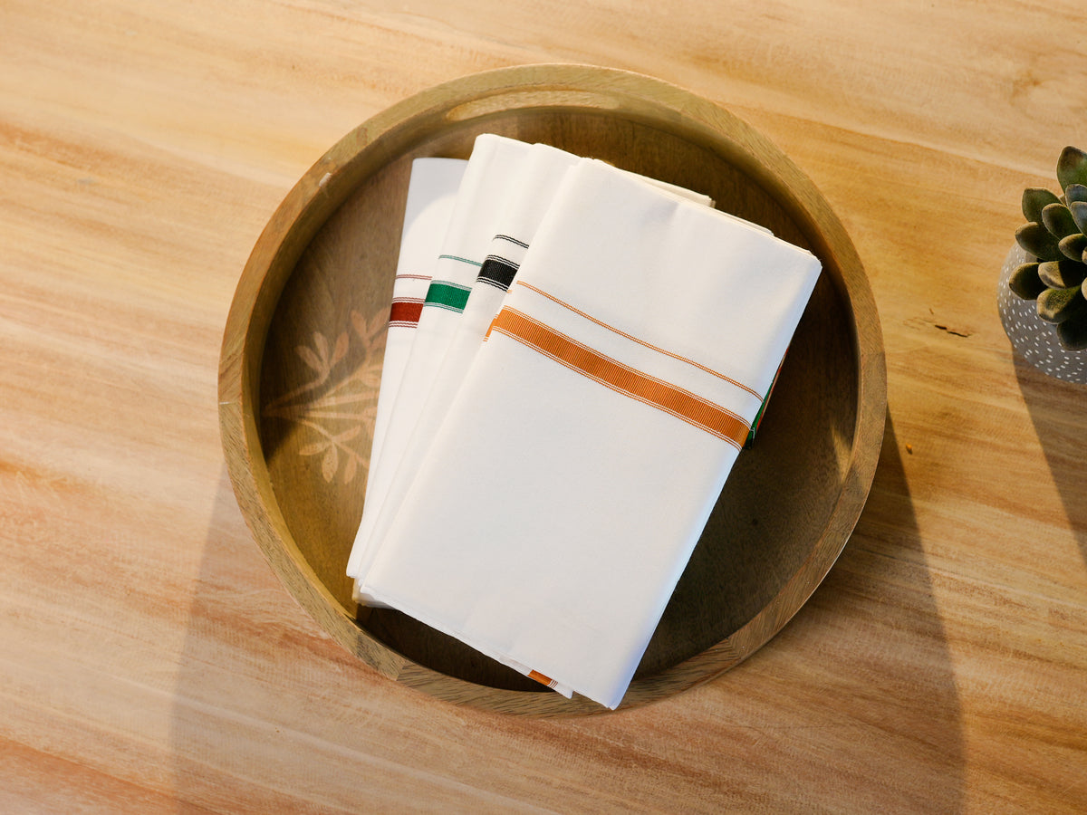 Aries- Single white Dhoti